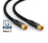 Antenna Cable 2 m Black-Male to Female IEC Coaxial-Premium HDTV Coaxial Cable for Cable TVTV Cable: Compatible with TV,Radio,DVB-T/T2,DVB-C,DAB