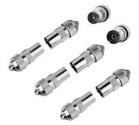 Antenna Coaxial Splitter, 4X F Male to Coaxial Male (IEC), 1x F Male to Coaxial Female (IEC) Sat Antenna Adapter for Cable Sat Systems BK, Television