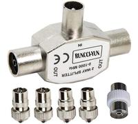 Antenna Coaxial Splitter,Television Splitter,Broadband Splitter,TV Splitter 2 Outputs,T/F Type Connector Plug To RF Coax Antenna Adapter