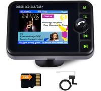 Antenna Dab Adapter With 2.4 Inch Lcd Screen, Portable Digital Radio Dab+ Fm Transmitter Bluetooth Music Receiver+Hands-Free Call+32g Tf Card