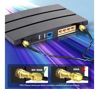 Antenna WiFi Base Magnetica,Antenna Dual Band 2.4 GHz/5 GHz 3 dBi RP-SMA Con Cavo 2 m per Router Wi-FI,Scheda Wireless PCIe,Adattatore USB,PC Desktop