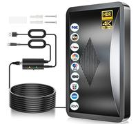 Antenne 2026 pour Smart TV, plus de 8 000 km - Antenne TV pour chaînes locales - Antenne intérieure longue portée - Antenne HDTV avec amplificateur de signal - Prend en charge 4K 8K 1080p, câble