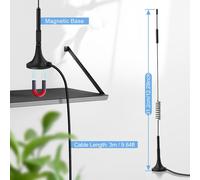 Antenne 4G LTE 7dBi Connecteur Prize CRC9 Base Magnétique avec 3M Câble pour Orange,SFR,Bouygues Telecom,Free Mobile Huawei Routeur Mobile WiFi Hospot Modem Passerelle,2 Paquets
