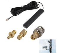 Antenne 4G LTE Connecteur SMA Mâle 3dBi Support de Verre, 3 Adaptateurs SMA à BNC / TS9 / RP-SMA pour Routeur 2G 3G 4G Wirelees WiFi Dab, Véhicule Radio Téléphone Portable