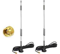 Antenne 4G LTE Intérieur Mimo SMA Mâle 7dBi Base Magnétique pour Orange,SFR,Bouygues Telecom,Free Mobile 4G LTE Routeur Passerelle Modem Point d'accès,2Paquets