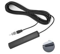 Antenne Autoradio, Antenne Radio Voiture Courte, Antenne Adhésive pour Autoradio, Amplificateur Antenne Radio Compatible avec Voitures Camions Jeep, Amplification Signal FM/AM, Câble de 5m, Fiche DIN
