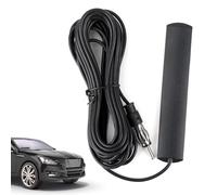 Antenne Autoradio, Antenne Voiture FM Adhésive Universelle pour Voiture, Camion, Jeep, Compatible FM Radio, Amplificateur HD, Lecteur, avec Adaptateur Fiche DIN, Montage sur Pare-Brise, Câble de 5m