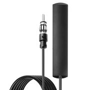 Antenne Autoradio Voiture de Pare-Brise Collante, Adaptateur Fiche Compatible AM/FM, avec Câble de 3m, Connecteur DIN pour Voiture, Camion, SUV, Jeep - Amplificateur de Signal Radio HD