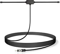 Antenne Autoradio Voiture Pare-Brise Collante Adaptateur Fiche DIN Antenne Dipôle avec 3m Câble Compatible avec Auto Camion Véhicule FM AM Radio Amplificateur HD Lecteur Tuner Récepteur