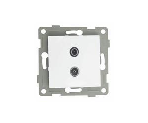 Antenne blanche à encastrer pour TV/FM/SAT, facile à installer et design discret, parfaite pour améliorer la réception du signal dans n'importe quelle maison.