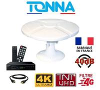 ANTENNE CAMPING CAR 40dB TNT HD OMNI TONNA + Récepteur TNT HD DVB-T2 SEDEA SNT-2002-HD + Câble HDMI