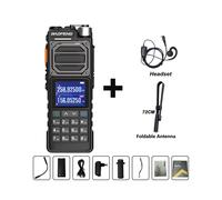 (Antenne casque) NOUVELLE mise à jour UV-25M Talkie-walkie tactique haute performance 50 km Bande complète