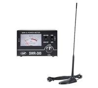 Antenne CB PNI Extra 45, 45 cm, Fibre Optique et réflectomètre PNI SWR-300 pour Mesure SWR, Noire