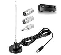Antenne Dab, Antenne TV Intérieur, Antennefm Télescopique 36cm, 75 Ohm,Base Magnétique,Câble 3m, Compatible FM Poste Radio Récepteur Stéréo, Chaine Tuner, Installation Facile Plug and Play
