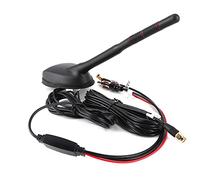 Antenne Dab de Voiture, Antenne Dab+GPS+FM Antenne de Voiture Radio Numérique Antenne de Toit Combinée FM/AM avec Amplificateur de Signal Adaptateur SMB DIN