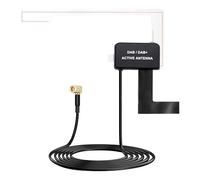 Antenne Dab pour Voiture avec Connecteur SMB, Antenne Dab Voiture Amplifiée pour Autoradio Pare-Brise avec Amplificateur 5-12V Câble RG174 3m Réception Stable Signal Amélioré pour Autoradio Dab+