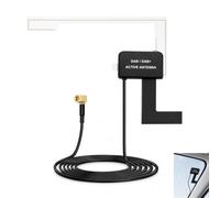 Antenne DAB Voiture Amplifiée, Antenne Autoradio DAB Numérique 18dBi, Radio DAB DAB+, Antenne Autoradio avec Connecteur SMB et Câble RG174, Réception Stable Haute Sensibilité, Installation Facile Auto