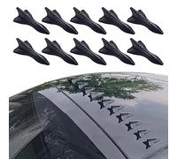 Antenne d'aileron de Requin Voiture 10 pièces, antenne cordier, Accessoire réglage, kit diffuseur, adapté à la Plupart des Voitures (Fibre Carbone Noire #101)