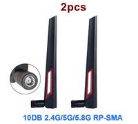 Antenne de routeur de bande de touristes pour ASUS,AC88U,AC87U,RP,SMA mâle,divulguer universelles,amplificateur de WiFi WLAN,10dBi,2.4G,5.8G - Type 2PCS RP-SMA male
