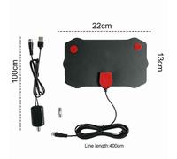 Antenne de télévision numérique intérieure à Gain élevé 25DB,8K 4K 1080P HDTV pour récepteur de Signal DVB-T DVB-T2 5000 Mile HD VHF UHF DTV - Type Black