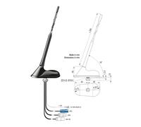 Antenne de toit active Kombiflex Bad Blankenburg ATTB 3761.01 AM, FM, DAB+, GPS