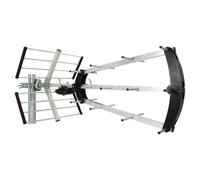 Antenne d'extérieur UHF Trinappe 20 db HDME - Filtre 4G, Aluminium légère, Fiche F compacte et dépliable, 460 - 790 MHz, Montage simplifié