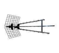 Antenne d'extérieur UHF Trinappe 4K HD amplifiée 57 dB - Filtre 4G, Prémontée, 470-790 MHz, Anti-corrosion