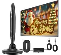 Antenne DVB-T/T2 avec amplificateur, antenne d'intérieur pour téléviseur, antenne TV avec base magnétique hautement renforcée, réception à 360°, prend en charge les chaînes HD 4K/1080P et tous les