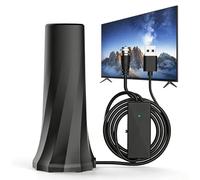 Antenne DVBT/DVBT2, antenne DVB-T2 avec amplificateur, antenne d'intérieur pour téléviseur avec base magnétique hautement renforcée et câble d'extension de 5 m, antenne TV, réception 360°, 4K/1080p HD