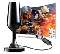 Antenne DVBT2 amplifiée, antenne d'intérieur portable avec base magnétique, antenne de réception puissante pour DVB-T2 HD 4K, compatible avec tous les téléviseurs, installation facile sans perçage