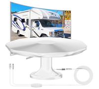 Antenne DVBT2 - Antenne d'intérieur DVB-T et DVB-T2 avec amplificateur, grande portée et réception à 360° - Antenne d'intérieur pour téléviseur avec base magnétique puissante - Convient pour 4K 1080p