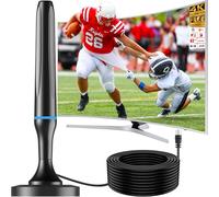 Antenne DVBT2, antenne DVB-T/DVB-T2, antenne tige plus forte pour télévision numérique/radio DAB/tuner DVB-T2, qualité de signal maximale, avec base magnétique et câble de 3 m