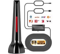 Antenne Dvbt2 Avec Amplificateur 36 Dbi + Antenne Hdtv D'Intérieur Pour Téléviseur,Qualité De Signal Maximale Grâce Au Noyau En Aluminium