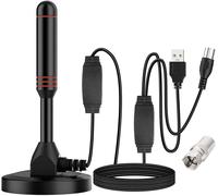 Antenne DVBT2 avec Amplificateur + Antenne TV Numérique Intérieure HD Antenne de Réception DTMB ATSC pour Réception de la TV Numérique HD avec Câble de Base