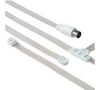 Hama Câble antenne (en fil souple, réception radio FM, dipôles, couplage coaxial, longueur de câble de 1,5 m, 75 ohms) Blanc