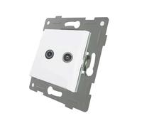 Antenne encastrée blanche, compatibilité TV/FM/SAT, utilisation en intérieur, pour recevoir des signaux TV et radio.