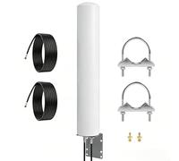 Antenne extérieure 4G LTE 5G Mimo omnidirectionnelle 600-6000 MHz avec fiche SMA TS9 - Gain jusqu'à 5 dBi - Câble de 2 x 5 m - Compatible avec modem routeur 5G, 3G, 4G LTE