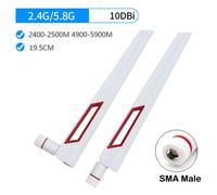 Antenne externe routeur WiFi 10dbi à gain élevé touristes amplificateur de bande 2.4G 5.8G WLAN Signal Booster RP-SMA pour ASUS AC88U/68U 2 pièces/lot - Type TypeB SMA Male