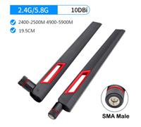 Antenne externe routeur WiFi 10dbi à gain élevé touristes amplificateur de bande 2.4G 5.8G WLAN Signal Booster RP-SMA pour ASUS AC88U/68U 2 pièces/lot - Type TypeA SMA Male