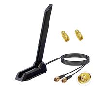 Antenne Externe WiFi 6E tri-Bande AQTAQ (2,4 GHz/5,8 GHz/6 GHz) Connecteur RP-SMA avec Base magnétique, Compatible avec Les PC de Bureau, Les Cartes mères WiFi, Les routeurs sans Fil.