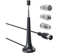 Antenne Fm Télescopique Avec Base Magnétique, Antenne Radio 75 Ohm Pour Tuner Radio Portable Récepteur Stéréo Av Stéréo Amplificateur Stéréo Home Cinéma Hifi, Kit 3 Adapteurs