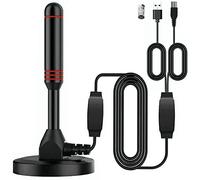 Antenne HDTV Intérieure à Lumière Fine 4K de 16,4 Pieds - Chaînes HD Gratuites, Base Magnétique - Idéale pour la Maison et Les Voyages