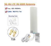 Antenne I-Amplificateur Extérieure Étanche avec TS9 SMA RPSMA,Câble Touriste,5G,4G,Permanence,3G,101Omni WiFi,Aérienne 600 4900Mhz,IP67,2x2 Pièces - Type 1m cable and TS9