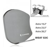 Antenne Multisatellite Cahors SMC Bisat 3 sorties + 3 LNB - Astra 19,2°, Astra 23,5°, Astra 28,2°