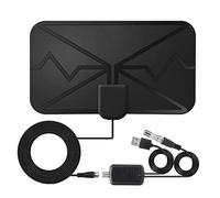 Antenne numérique intérieure HDTV, antenne DVB-T amplifiée pour chaînes locales (Noir)