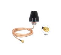 Antenne Omni-directionnelle DeLOCK 89589 - 2 dBi, 0.694-0.96/1.71-2.7 GHz, SMA, Polarisation Linéaire, 50 Ohm, IP67, Câble RG-316U 3m