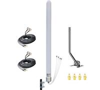 Antenne omni directionnelle MIMO 4x4 5G WiFi extérieur 4G LTE pour passerelles de routeur cellulaires T-Mobile N71, 600-6000 MHz, câble de 10 m SMA TS9/poteau de montage (kit complet)