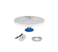 Antenne Omni VHF UHF FM Extérieur T4 HD 40dB 5/12V Blanc + Amplificateur TV 12/24V + Câble Coax 10m - Bateau Caravane Camping Car