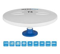 Antenne Omnidirectionnelle VHF UHF FM Extérieur T4 DVB-T DVB-T2 HD 33dB 5/12V Blanc - Bateau Caravane Camping Car