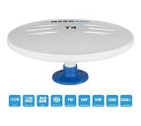 Antenne Omnidirectionnelle VHF UHF FM Extérieur T4 DVB-T DVB-T2 HD 33dB 5/12V Blanc - Bateau Caravane Camping Car G